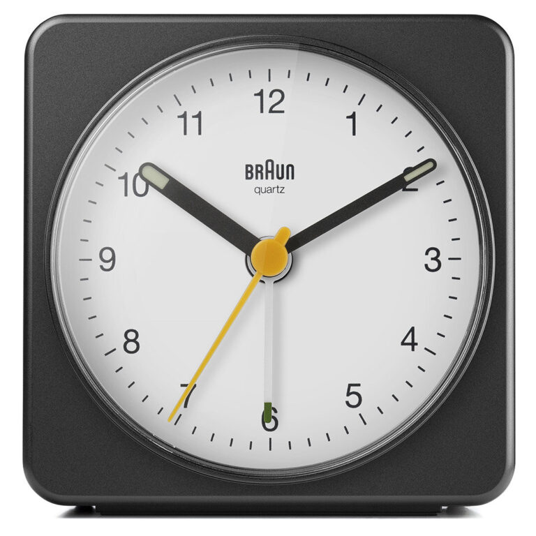 BRAUN BC03BW SİYAH-BEYAZ KLASİK SEYAHAT ANALAOG ALARMLI MASA SAATİ