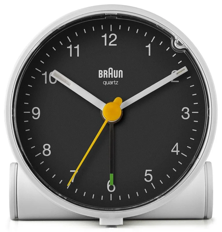 BRAUN BC01WB BEYAZ-SİYAH KLASiK ANALOG ALARMLI MASA SAATİ