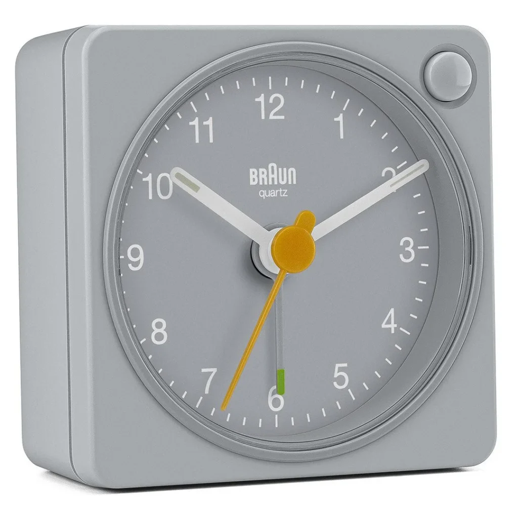 BRAUN BC02XG GRİ KLASİK SEYAHAT ANALAOG ALARMLI MASA SAATİ