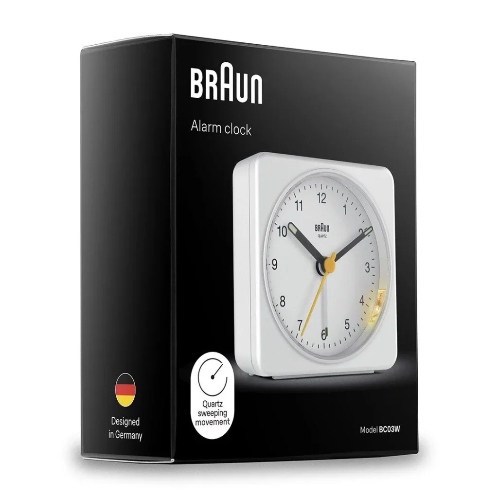 BRAUN BC03W BEYAZ KLASİK SEYAHAT ANALAOG ALARMLI MASA SAATİ