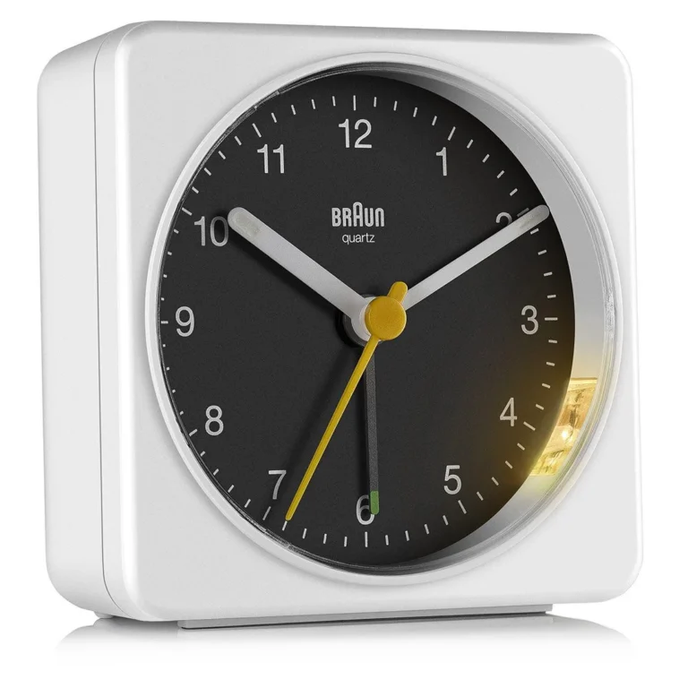 BRAUN BC03WB BEYAZ-SİYAH KLASİK SEYAHAT ANALAOG ALARMLI MASA SAATİ