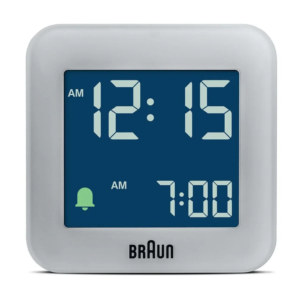BRAUN BC08G GRİ KLASİK SEYAHAT DİJİTAL ALARMLI MASA SAATİ