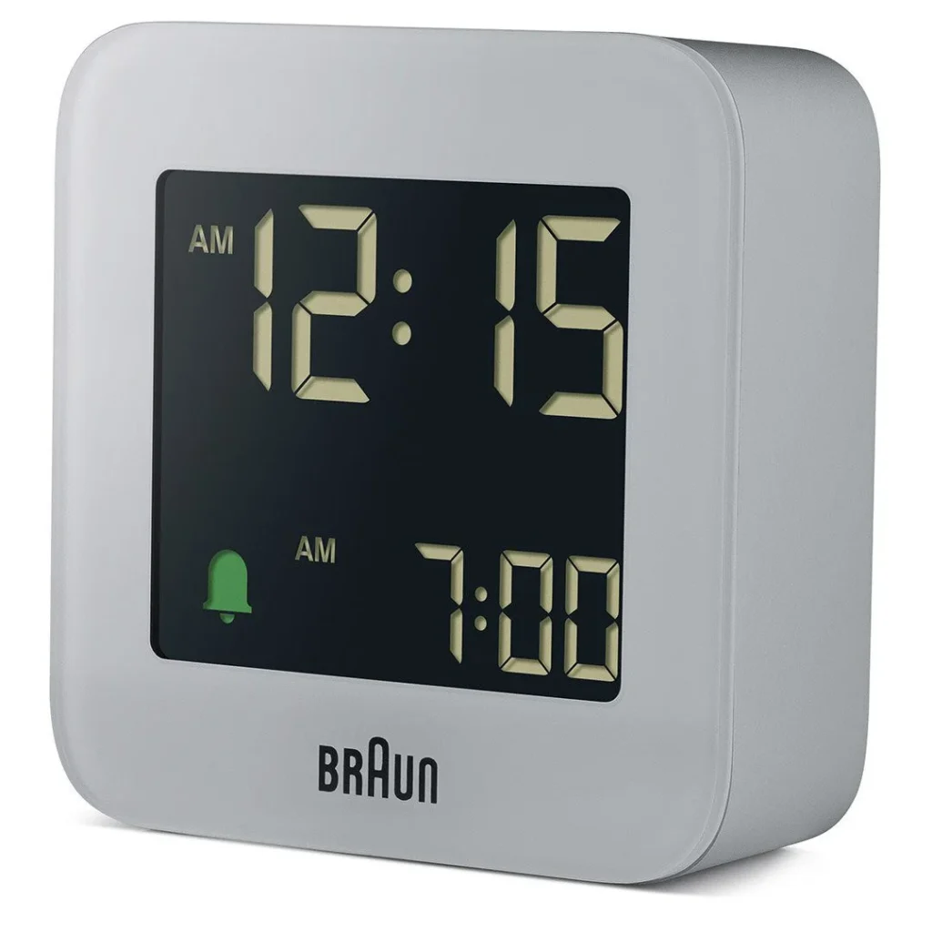 BRAUN BC08G GRİ KLASİK SEYAHAT DİJİTAL ALARMLI MASA SAATİ