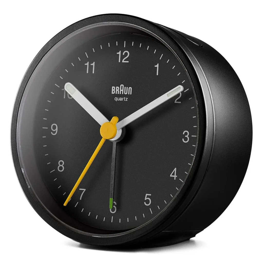 BRAUN BC12B SİYAH KLASİK ANALOG ALARMLI MASA SAATİ