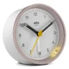 BRAUN BC12PW PEMBE-BEYAZ KLASİK ANALOG ALARMLI MASA SAATİ