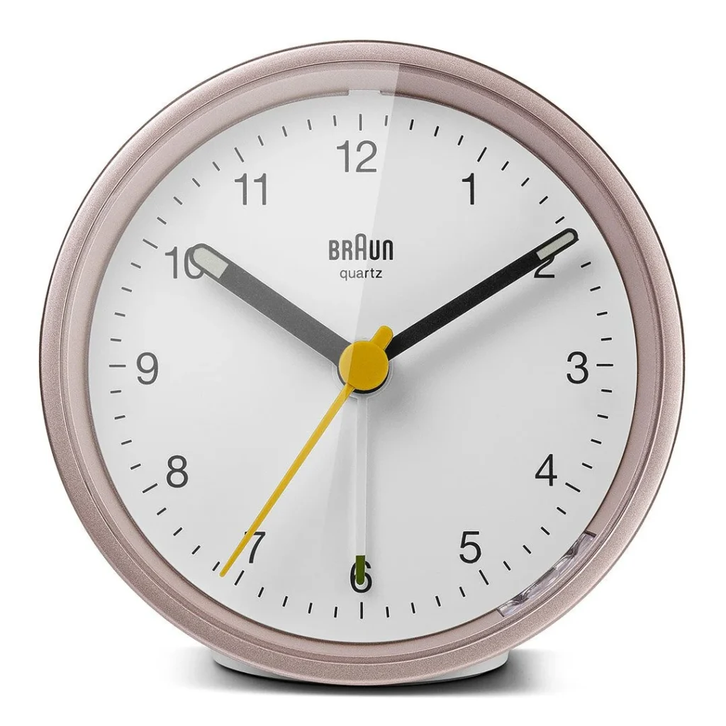 BRAUN BC12PW PEMBE-BEYAZ KLASİK ANALOG ALARMLI MASA SAATİ