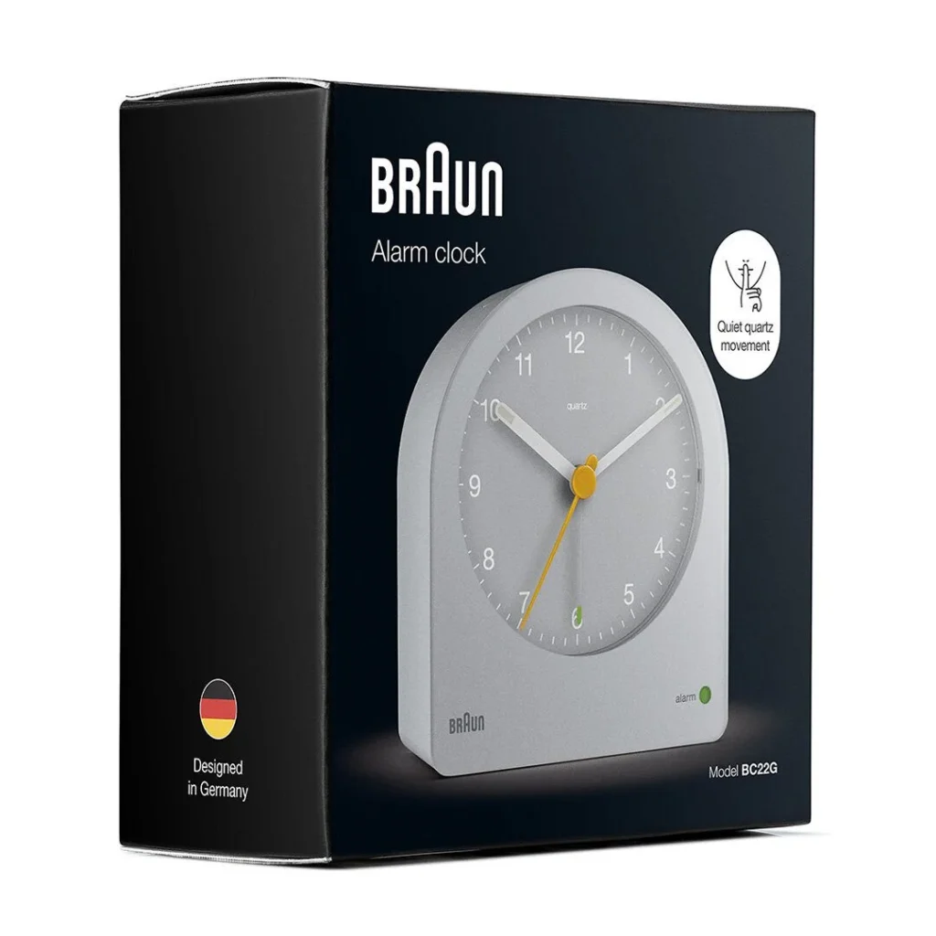 BRAUN BC22G GRİ KLASİK ANALOG ALARMLI MASA SAATİ