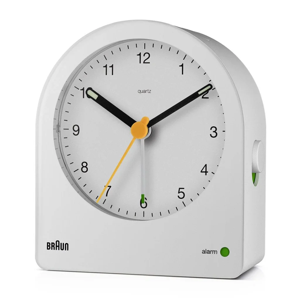 BRAUN BC22W BEYAZ KLASİK ANALOG ALARMLI MASA SAATİ