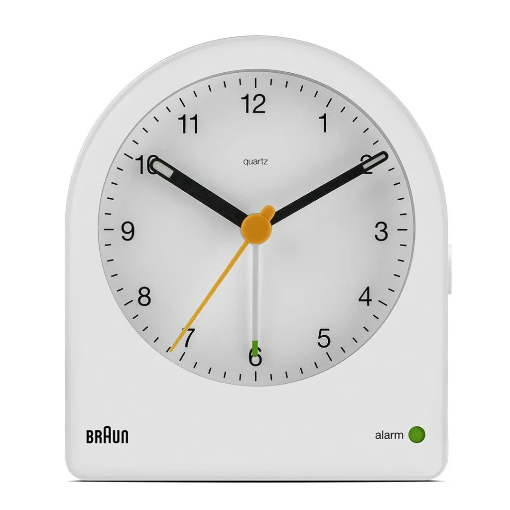 BRAUN BC22W BEYAZ KLASİK ANALOG ALARMLI MASA SAATİ
