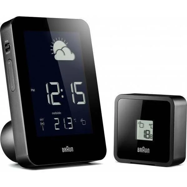 BRAUN BNC013BK-RC HAVA İSTASYONLU MASA SAATİ SİYAH