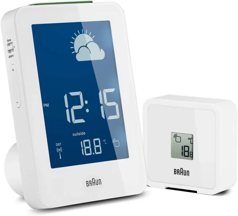 BRAUN BNC013WH-RC HAVA İSTASYONLU MASA SAATİ BEYAZ