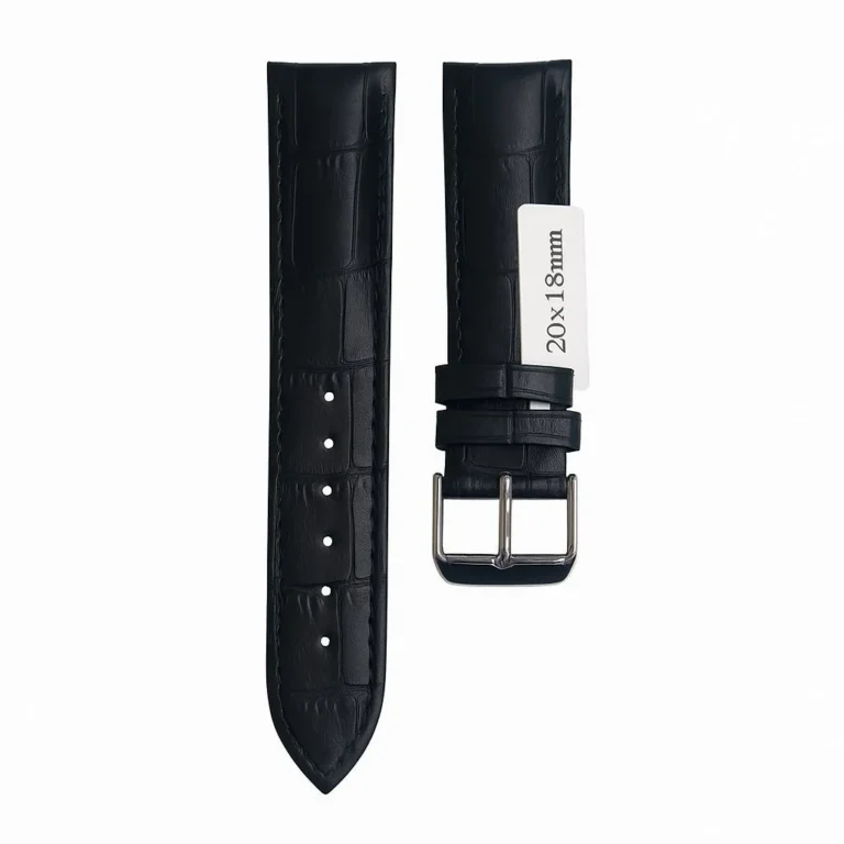 ZEDRA 20x18MM SİYAH/SİYAH DERİ KORDON