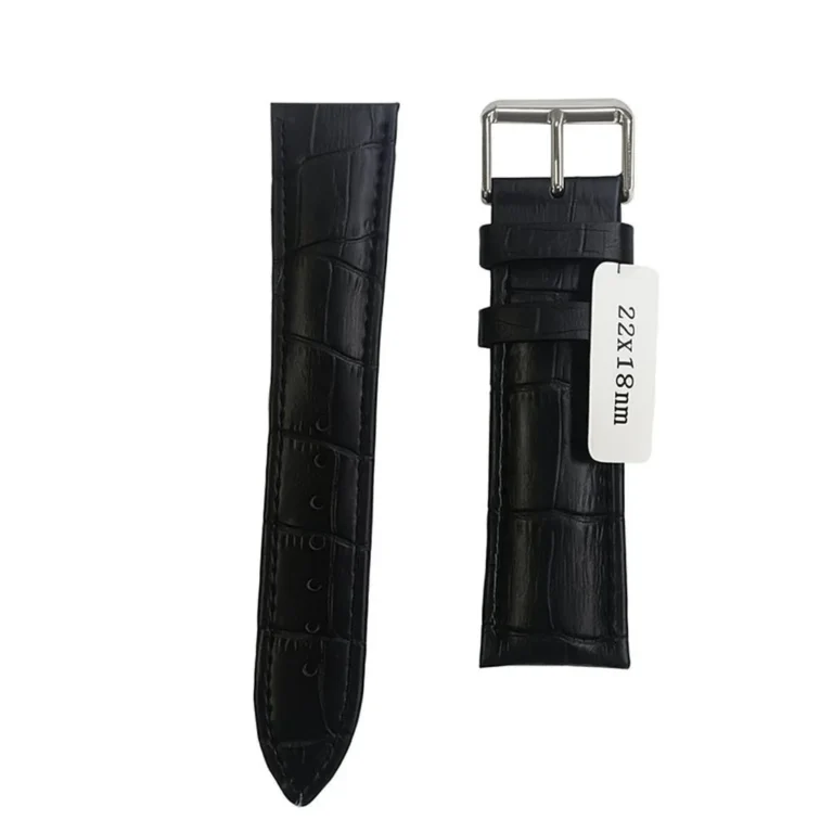 ZEDRA 22x18MM SİYAH/SİYAH DERİ KORDON